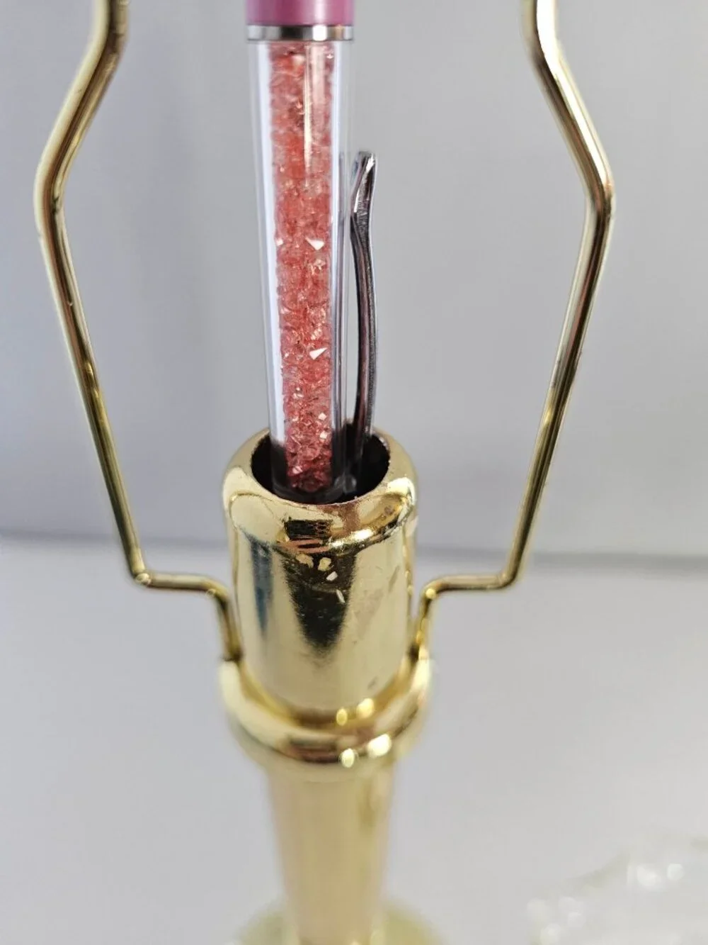 PartyLite Library Candle Lamp candleholder vintage brass retired ruffled 14.5" - Picture 10 of 10